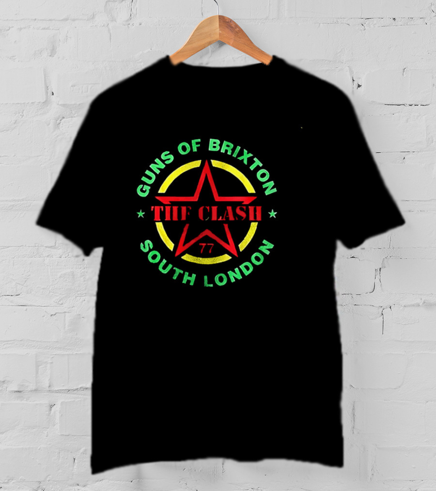 Guns Of Brixton The Clash South London 77 Star Circle T-Shirt