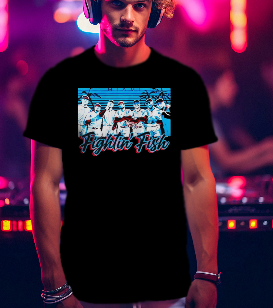 Fightin Fish Miami Marlins Team Lineup T-Shirt