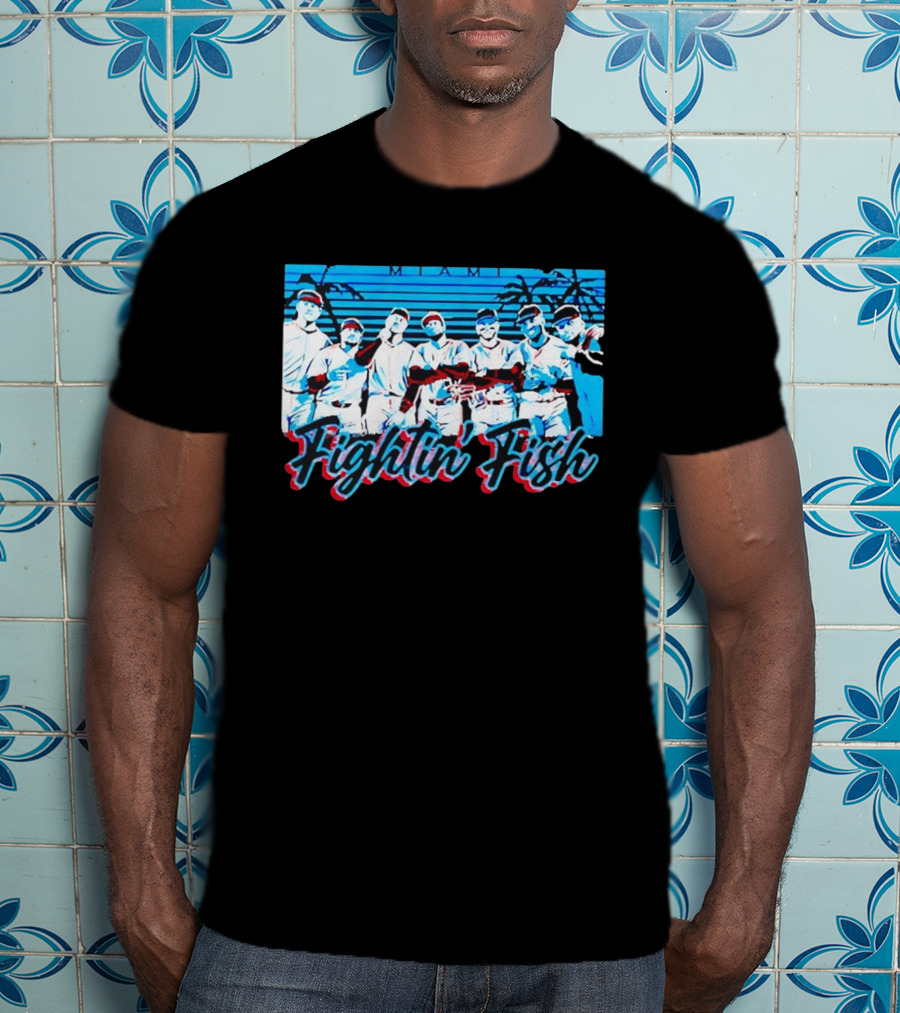 Fightin Fish Miami Marlins Team Lineup T-Shirt