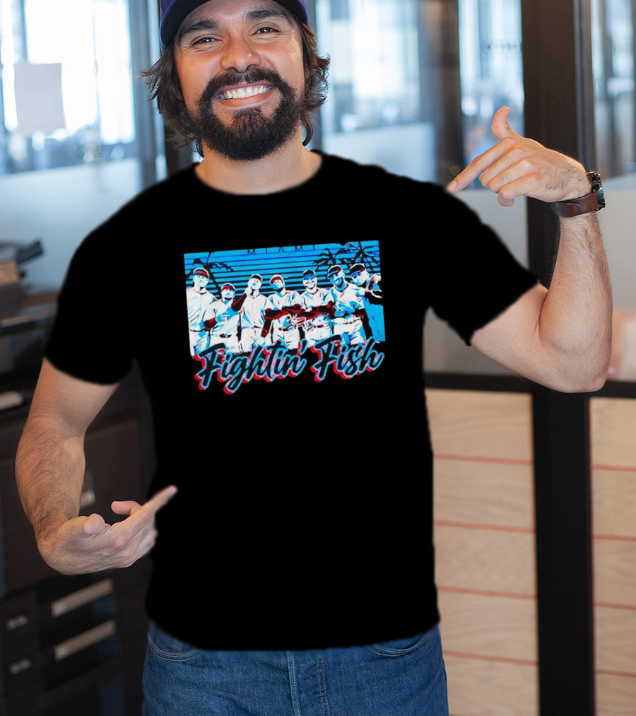 Fightin Fish Miami Marlins Team Lineup T-Shirt