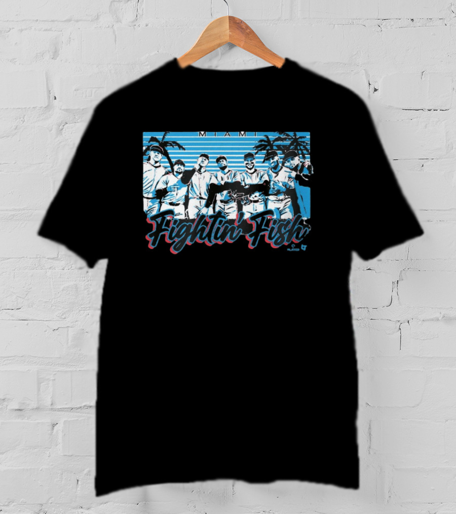 Miami Fightin' Fish Baseball Team Palm Trees T-Shirt