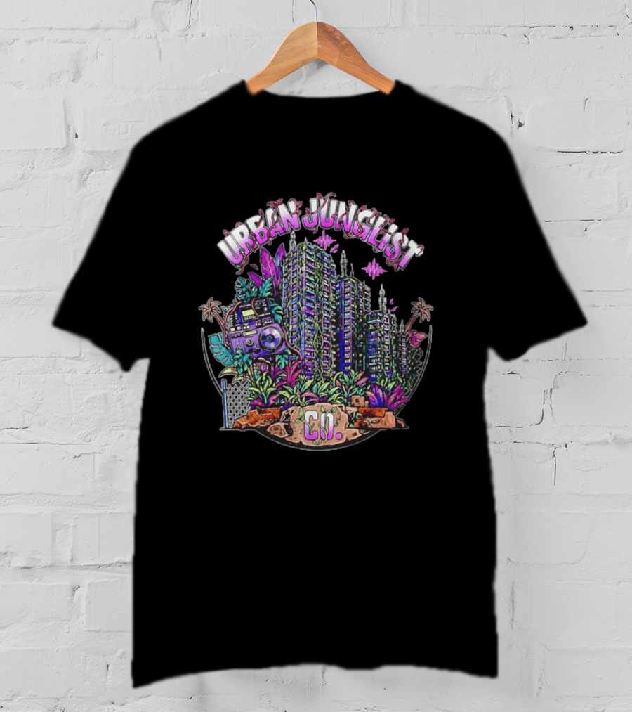 Urban Junglist Co Jungle Cityscape Boombox Vibes T-Shirt
