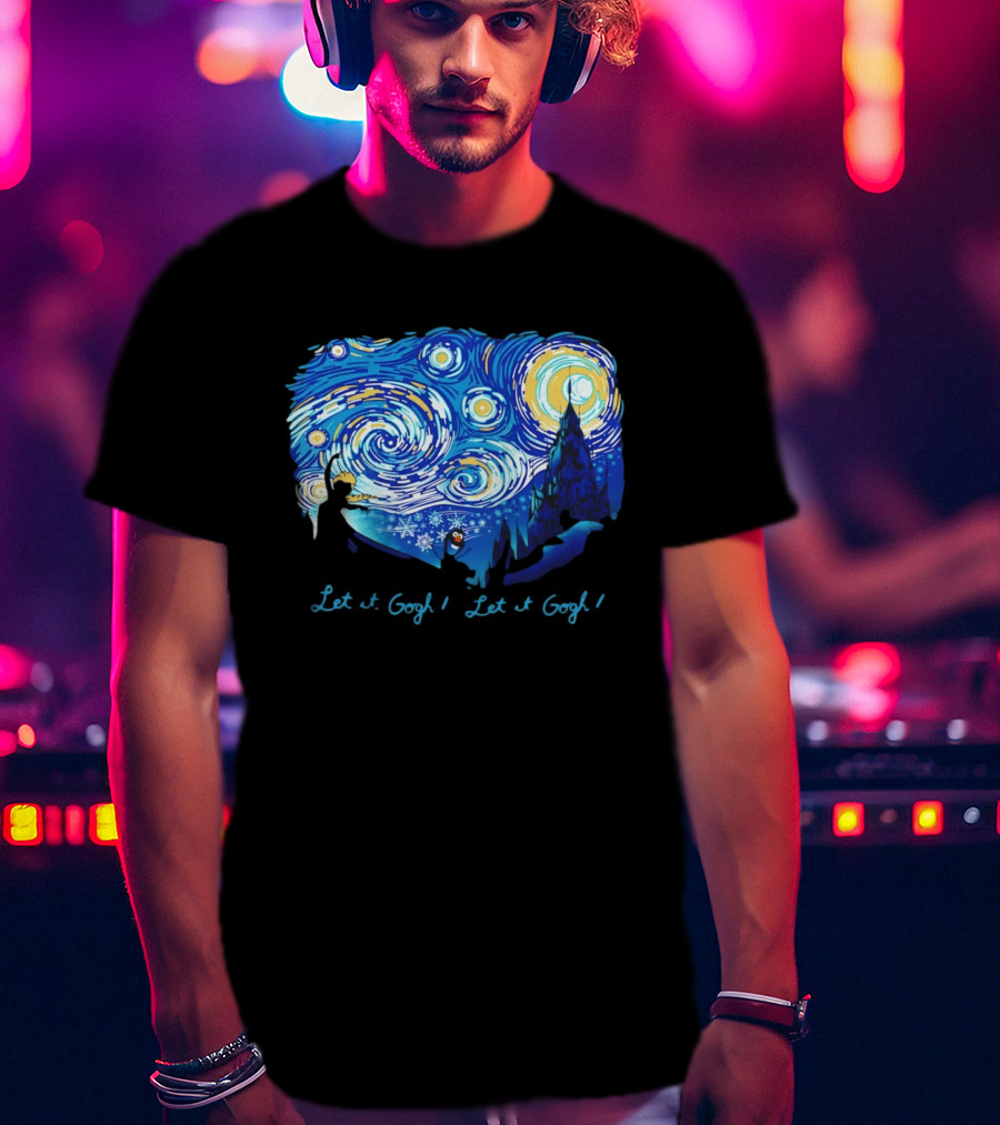 Van Gogh's Starry Night Let It Gogh Frozen T-Shirt