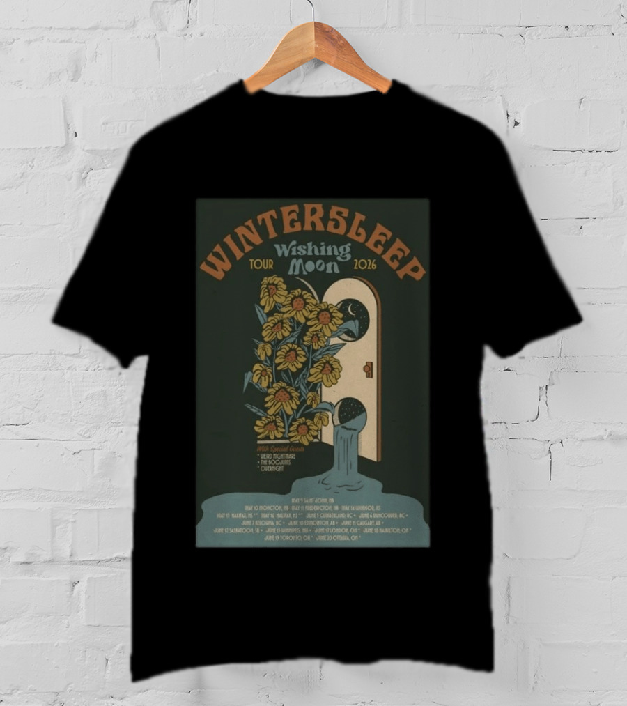 Wintersleep Wishing Moon Tour 2026 Sunflowers Special Guests Dates T-Shirt