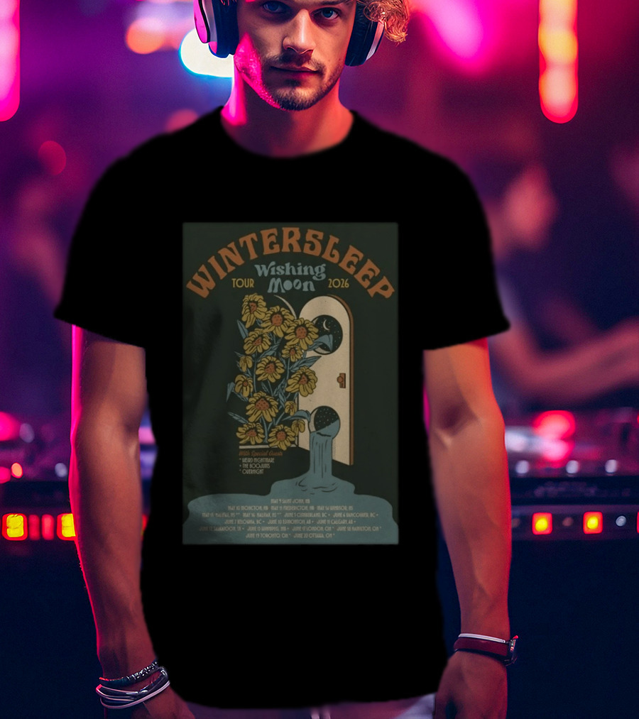 Wintersleep Wishing Moon Tour 2026 Sunflowers Special Guests Dates T-Shirt