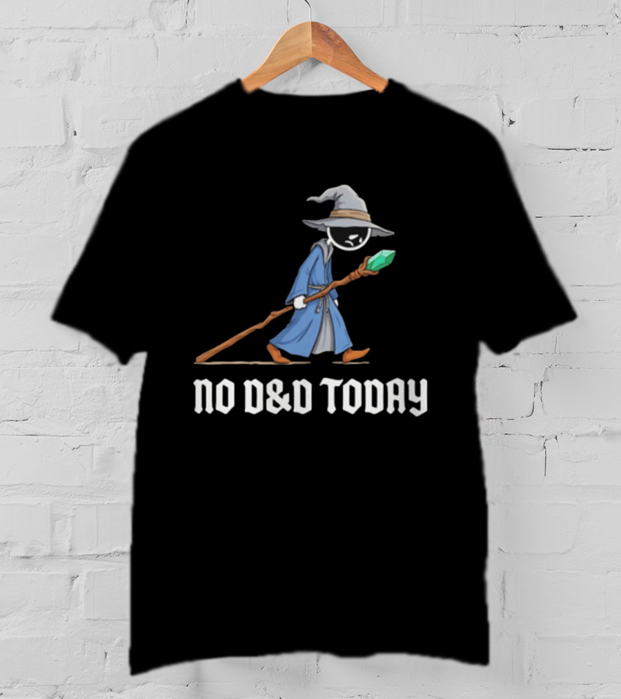 No D&D Today Cartoon Wizard With Staff And Hat T-Shirt