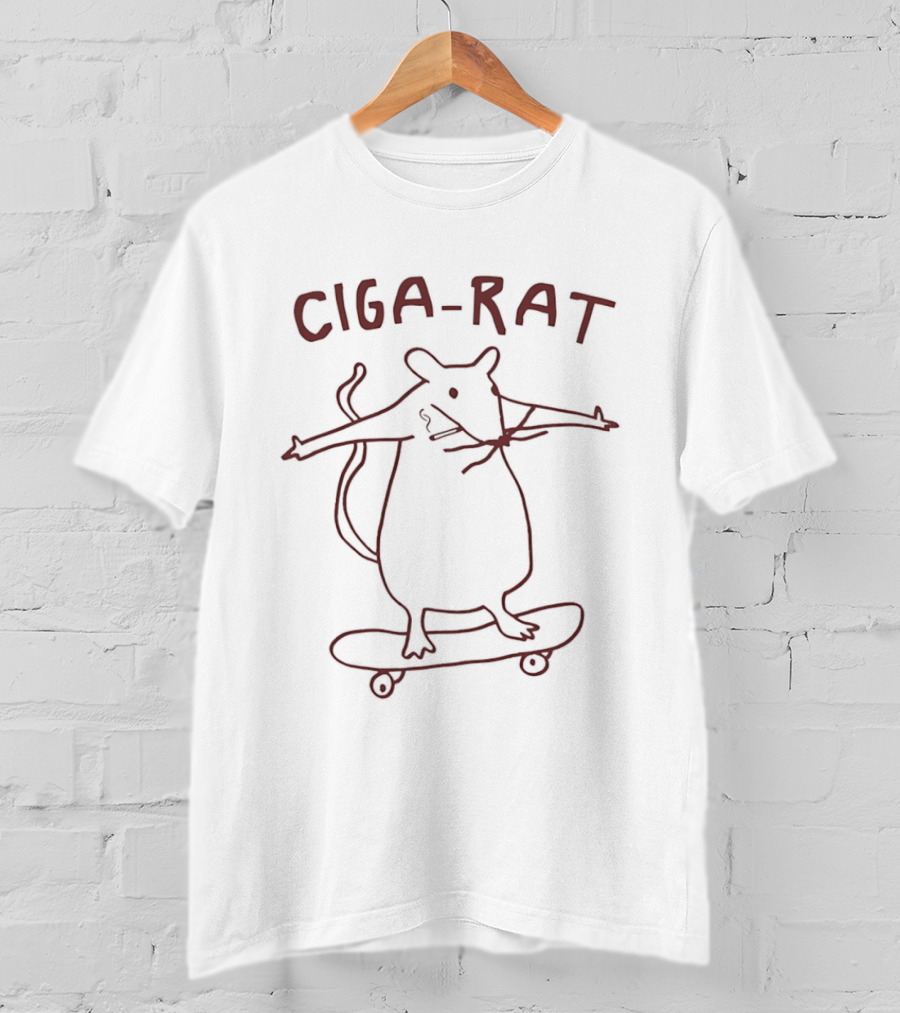 Ciga Rat Smoking Skateboard Rat T-Shirt