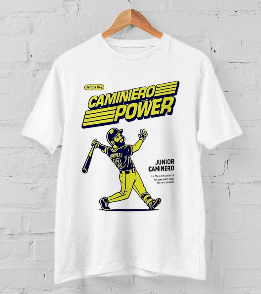 Junior Caminero Tampa Bay Caminero Power Baseball 13 T-Shirt
