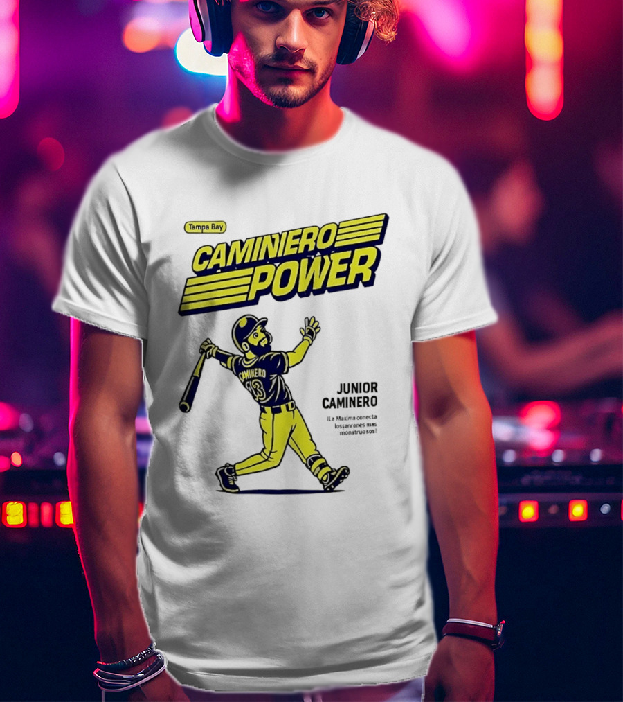 Junior Caminero Tampa Bay Caminero Power Baseball 13 T-Shirt