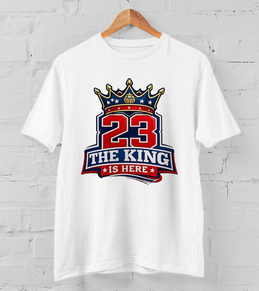 LeBron James 23 The King Is Here Crown Philadelphia 76ers NBA T-Shirt