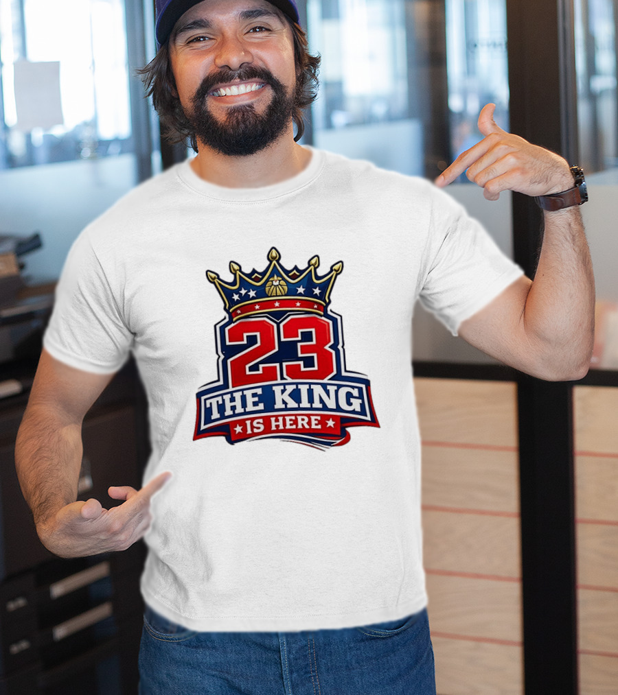 LeBron James 23 The King Is Here Crown Philadelphia 76ers NBA T-Shirt