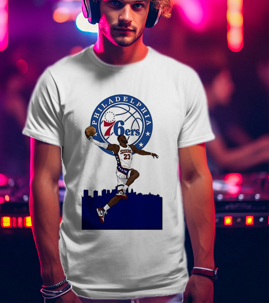 Philadelphia 76ers LeBron James Fly Guy Basketball 6ers T-Shirt