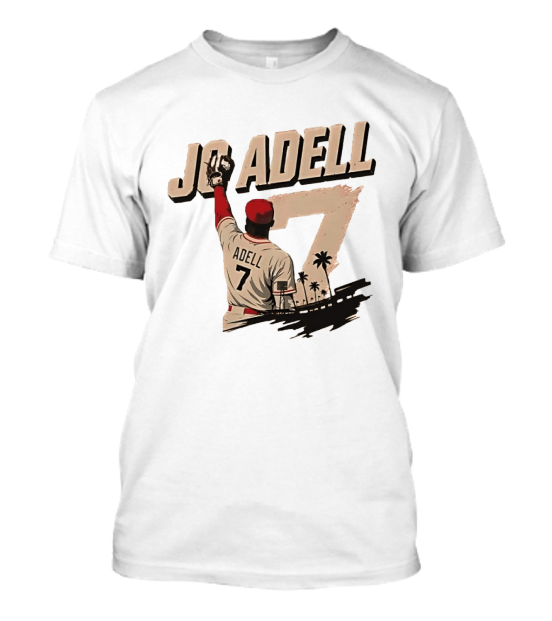 Los Angeles Angels Jo Adell Number 7 Baseball Sports Palm Trees T-Shirt