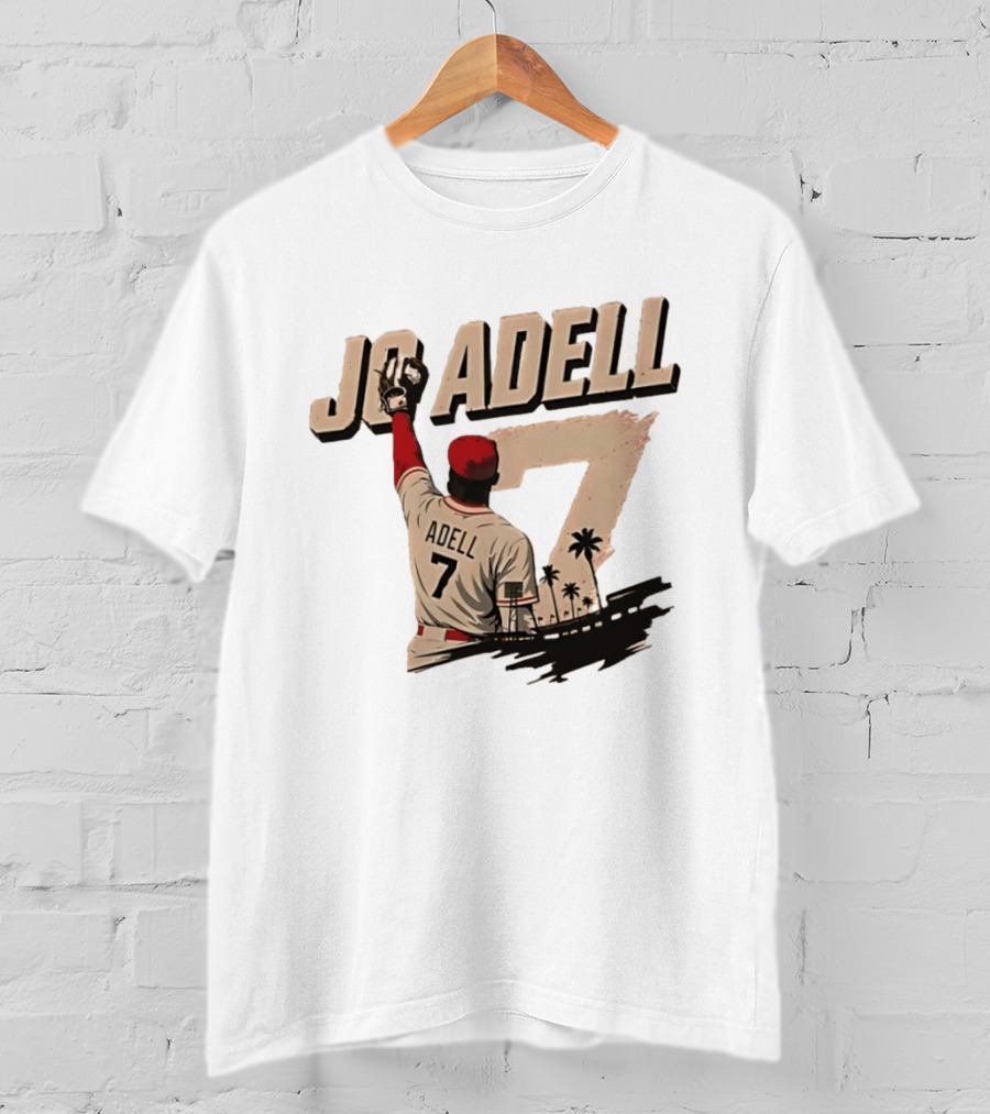 Los Angeles Angels Jo Adell Number 7 Baseball Sports Palm Trees T-Shirt