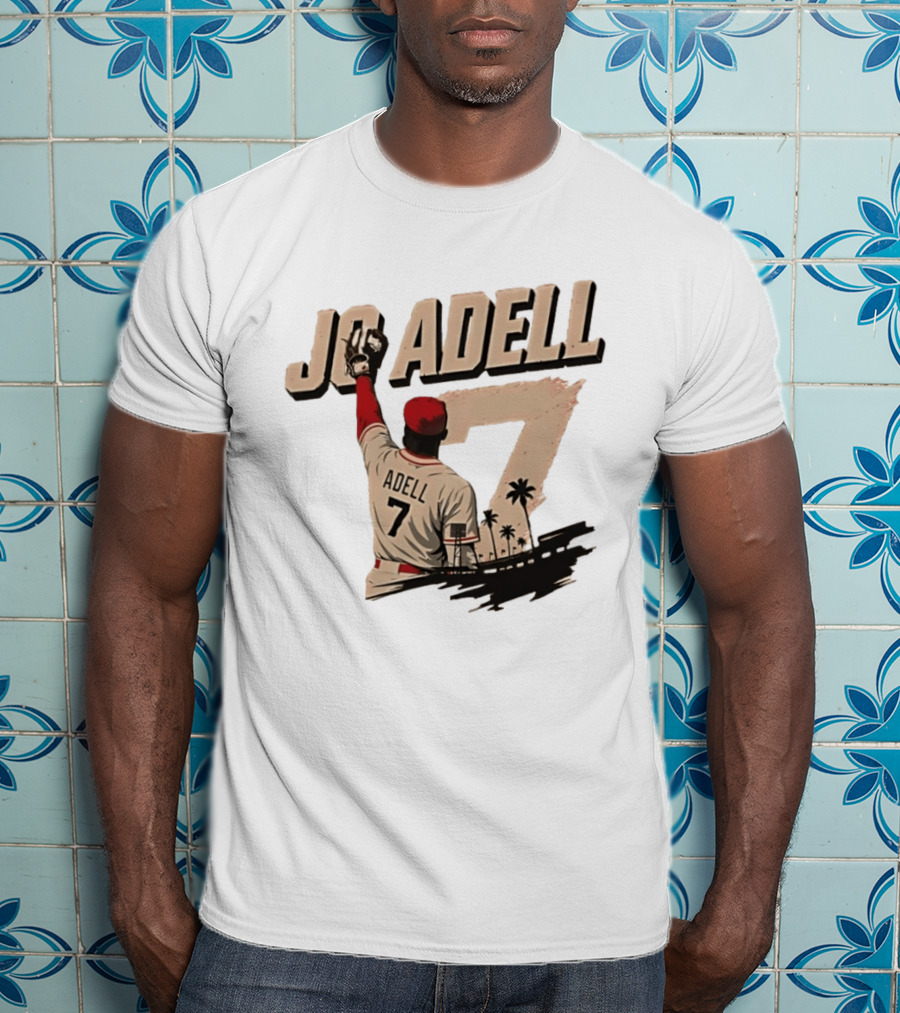 Los Angeles Angels Jo Adell Number 7 Baseball Sports Palm Trees T-Shirt