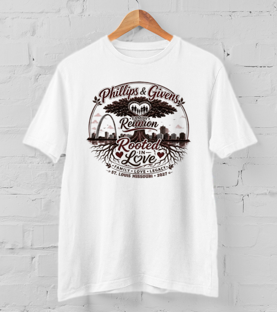 Phillips & Givens Family Reunion Rooted In Love Legacy St. Louis Missouri 2027 T-Shirt