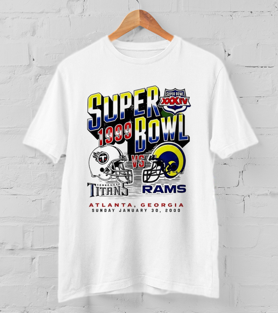 Super Bowl XXXIV 1999 Titans Vs Rams Atlanta Georgia January 30 2000 T-Shirt