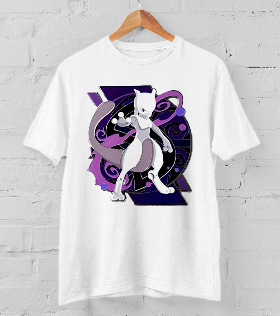 Pokemon Mewtwo Psychic Power Strike Dynamic Pose T-Shirt