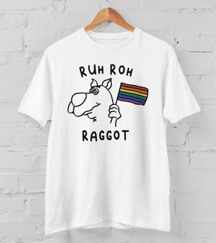 Ruh Roh Raggot Scooby Doo Rainbow Pride Flag T-Shirt