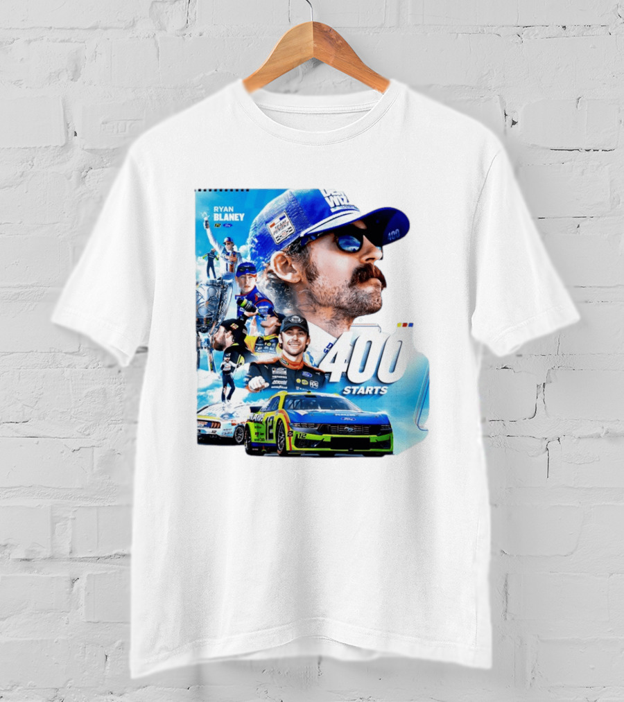 Ryan Blaney 400 Starts Team Penske NASCAR Racing Achievement 2026 T-Shirt