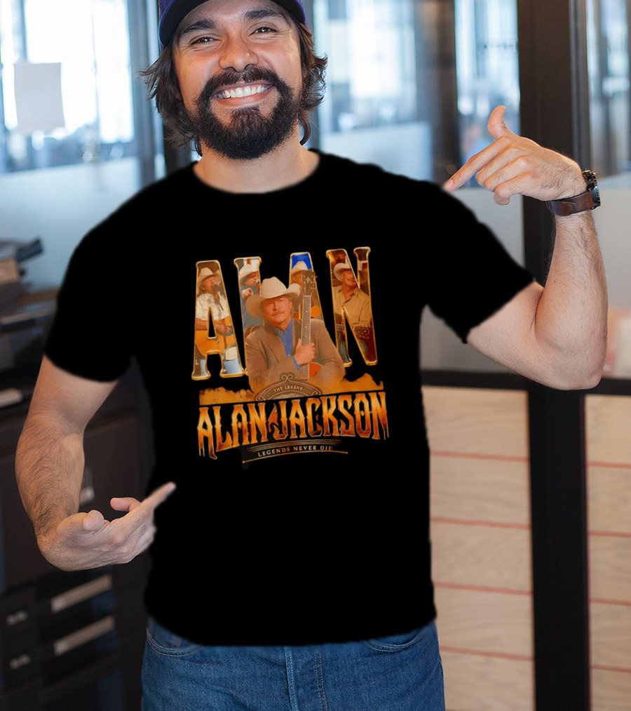 Alan Jackson The Legend Legends Never Die Country Music T-Shirt
