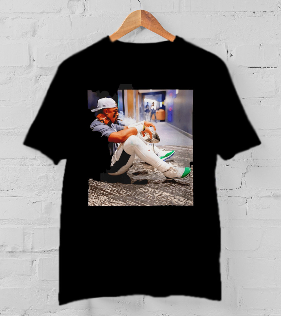 Jalen Hurts Philadelphia Eagles Smoking Trophy Cigar Celebratory Moment T-Shirt