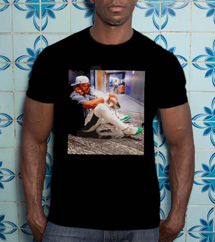 Jalen Hurts Philadelphia Eagles Smoking Trophy Cigar Celebratory Moment T-Shirt
