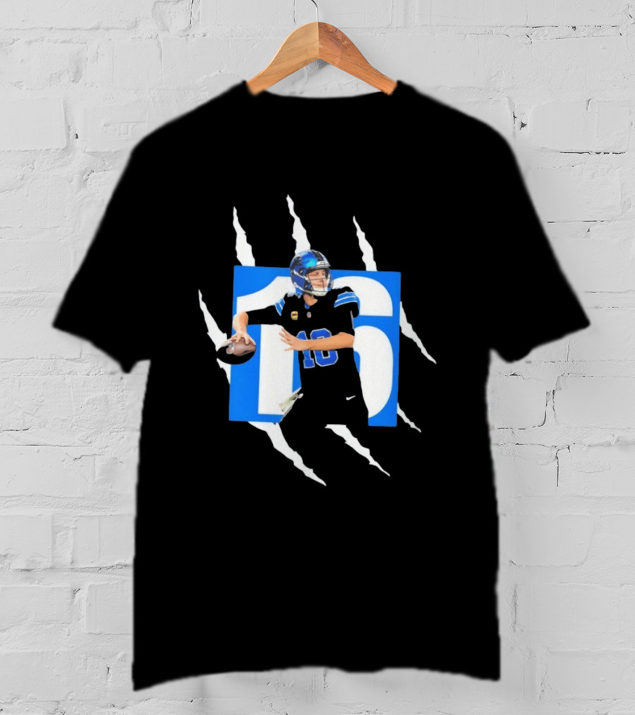 Jared Goff 16 Claw Scratch Football Quarterback T-Shirt