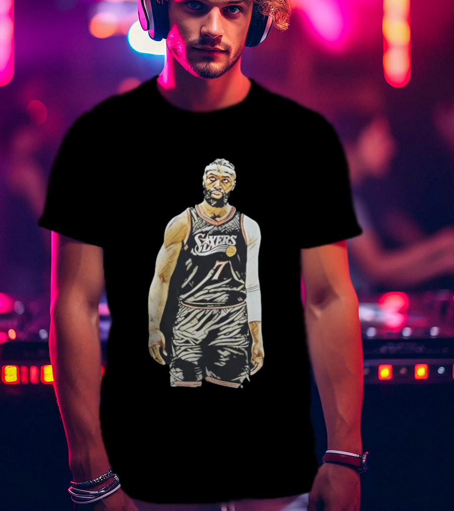 Jaylen Brown Sixers 7 Basketball Player Sketch T-Shirt