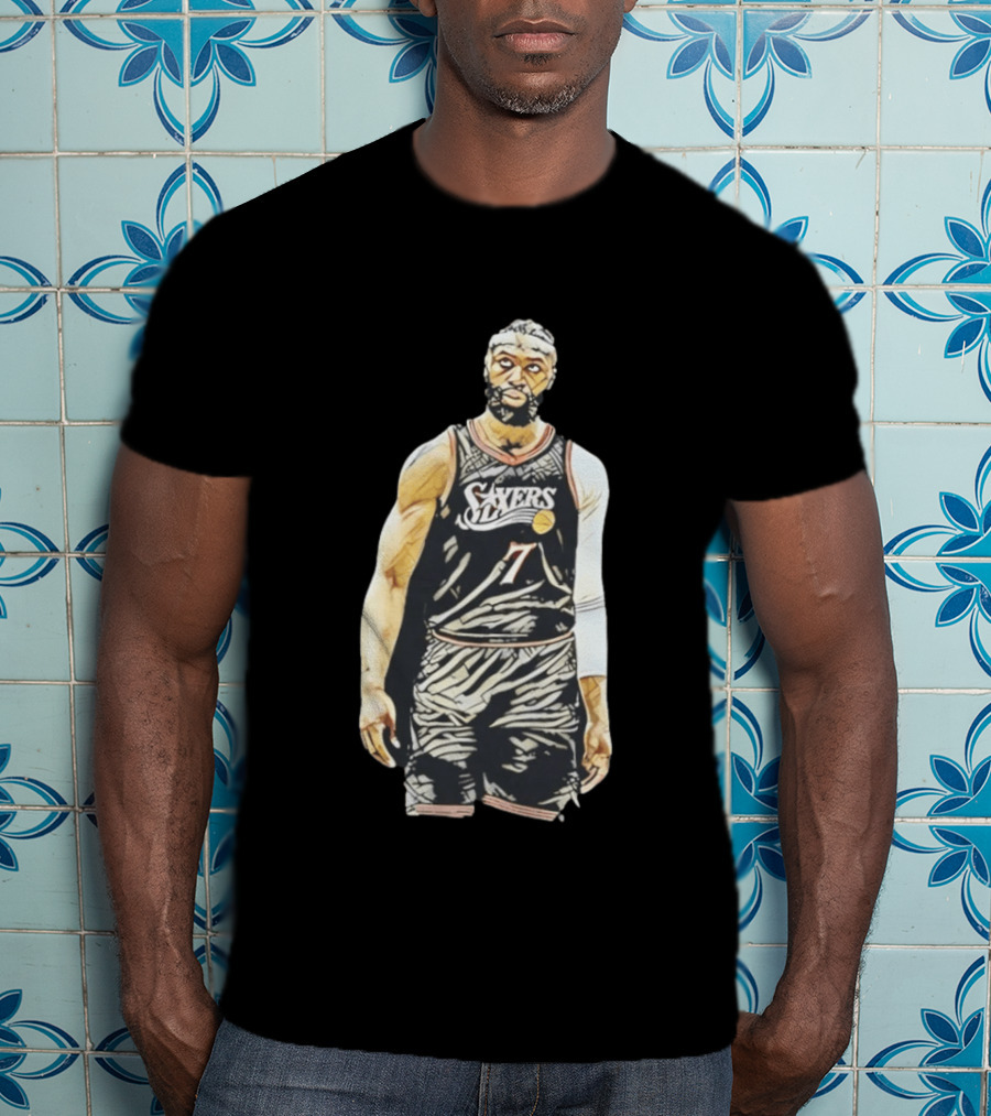 Jaylen Brown Sixers 7 Basketball Player Sketch T-Shirt