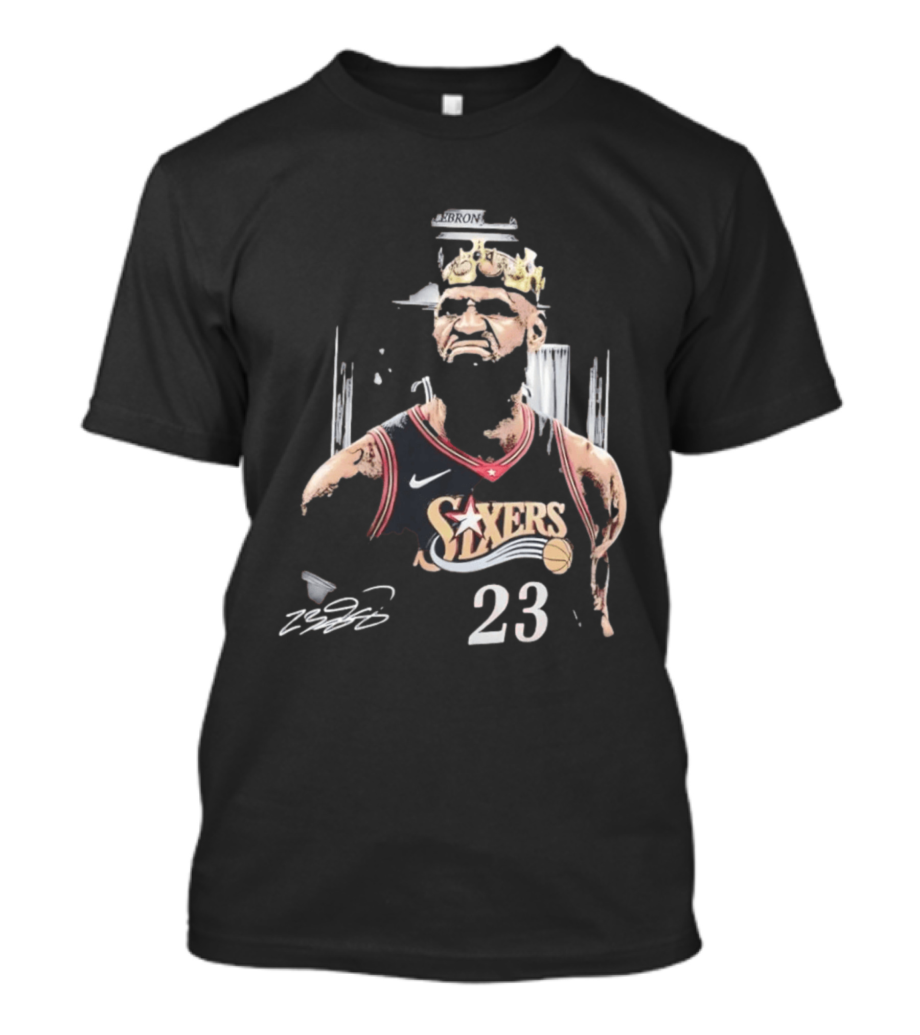 Philadelphia 76ers LeBron James Crown 23 Signature Basketball T-Shirt