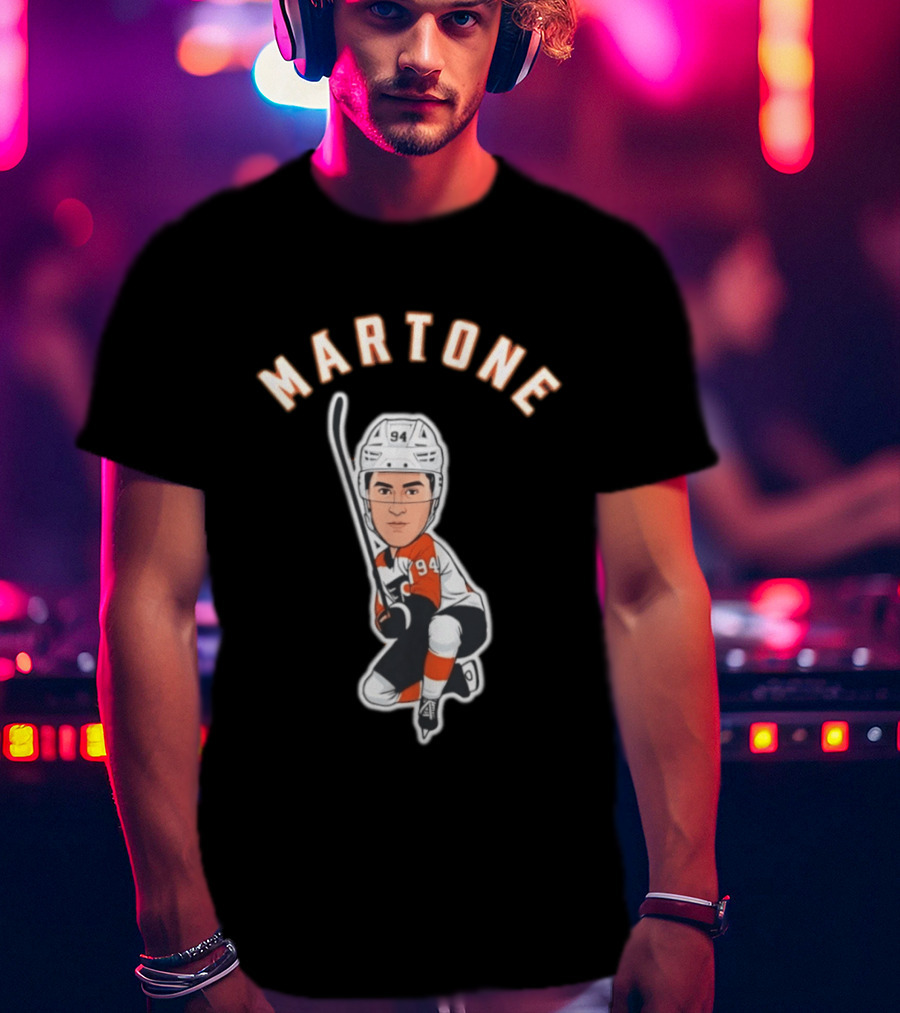 Martone 94 Hockey Player Cartoon T-Shirt