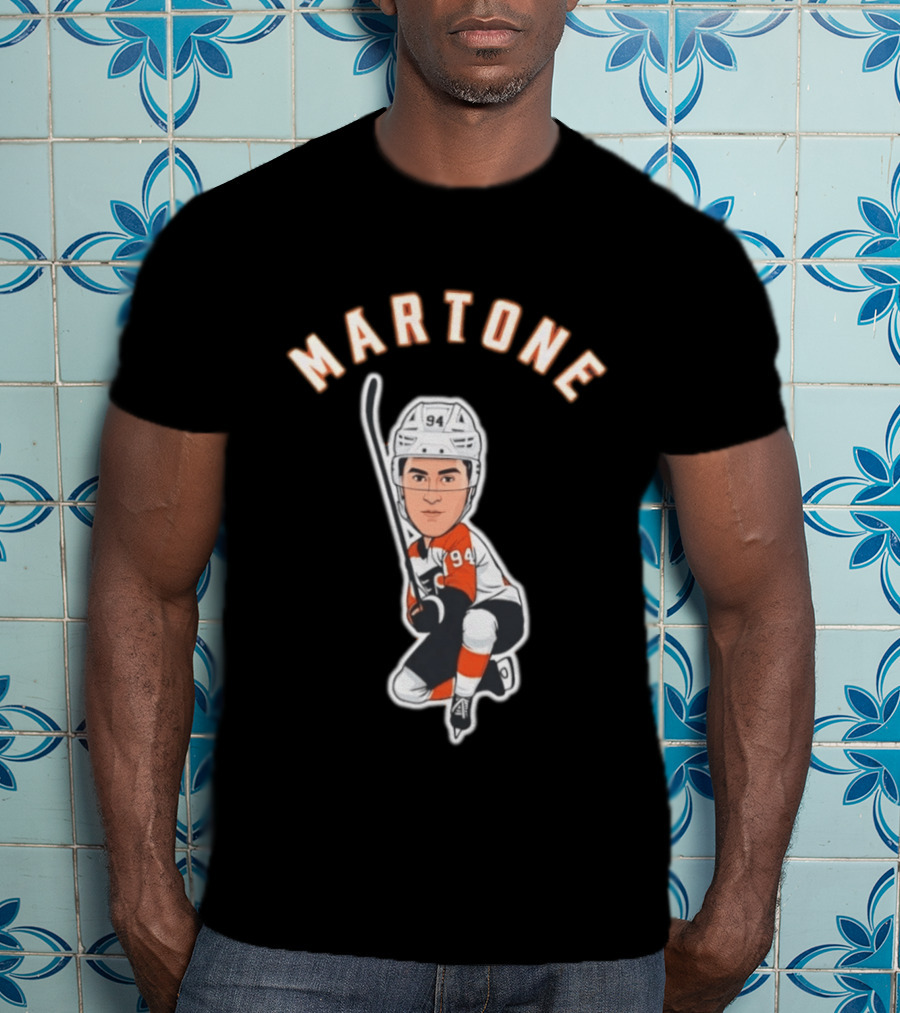 Martone 94 Hockey Player Cartoon T-Shirt