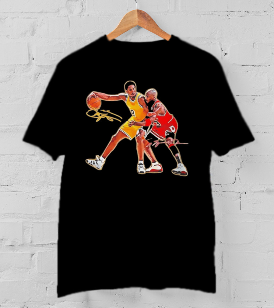 Kobe Bryant And Michael Jordan Iconic Basketball Showdown T-Shirt