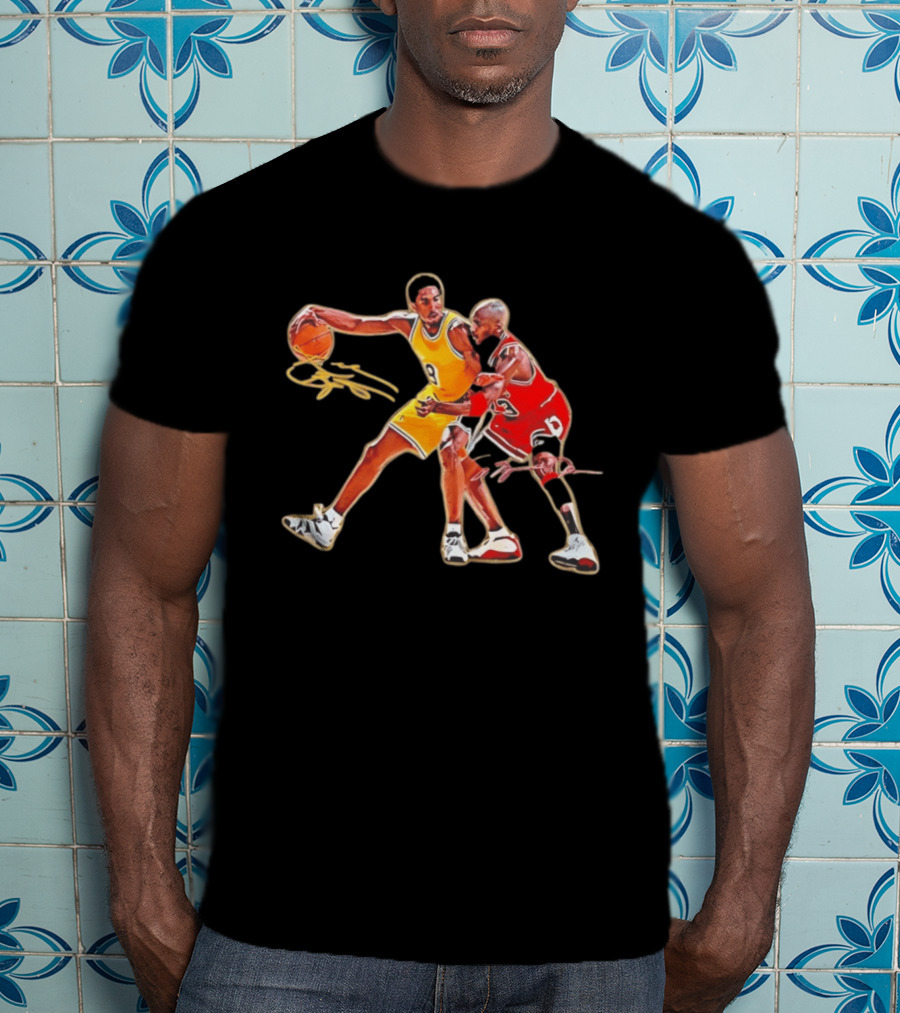 Kobe Bryant And Michael Jordan Iconic Basketball Showdown T-Shirt
