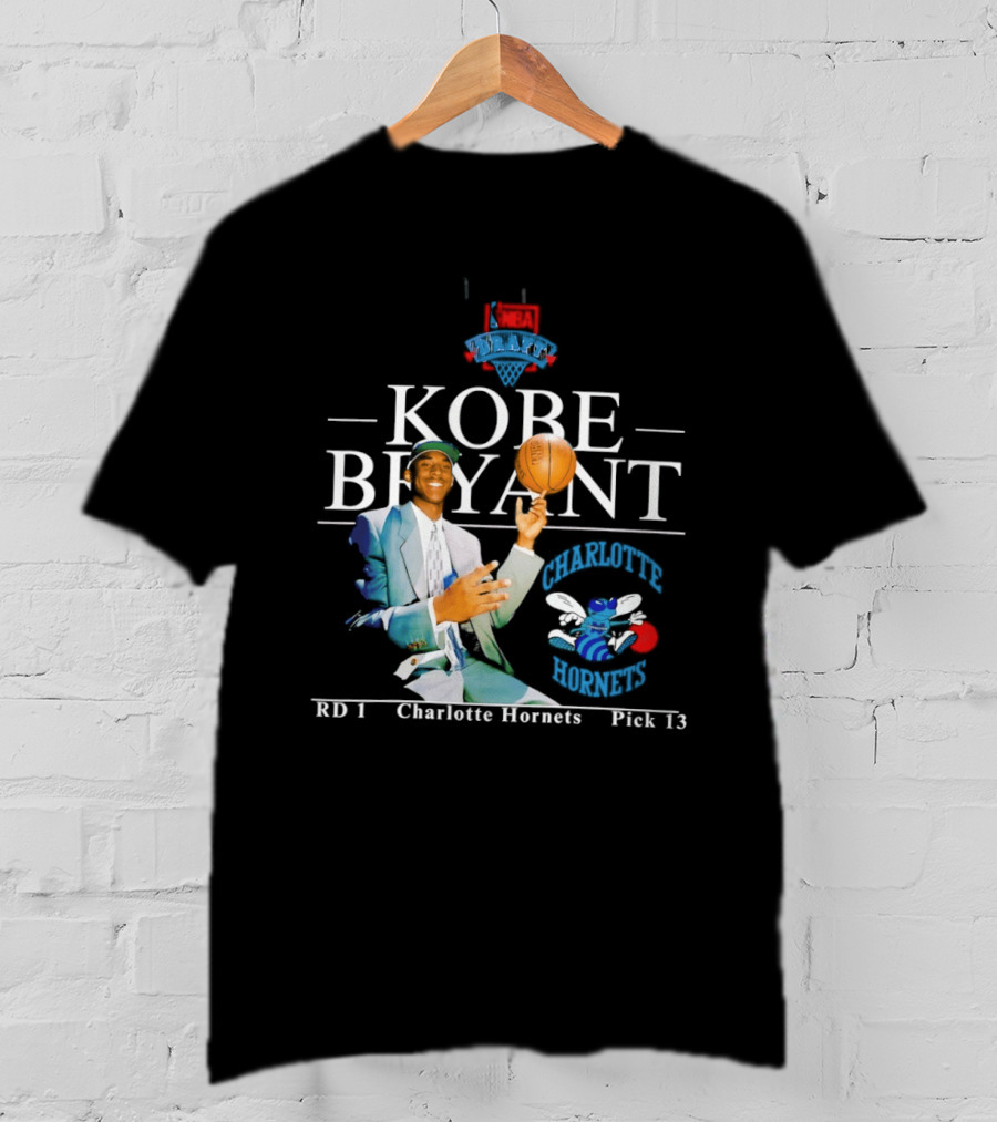Kobe Bryant Charlotte Hornets RD 1 Pick 13 T-Shirt