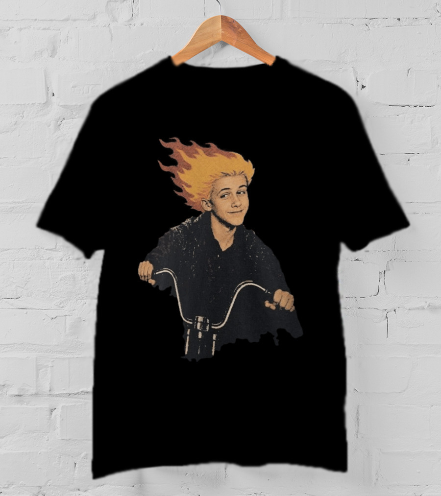 Ghost Rider Comic Style Motorcycle Flame Rider T-Shirt