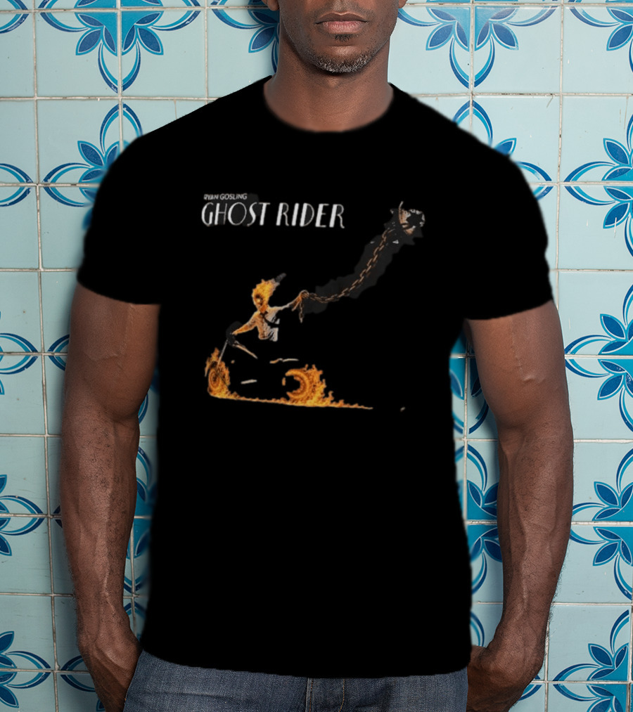 Ryan Gosling Ghost Rider Fiery Chain Journey T-Shirt
