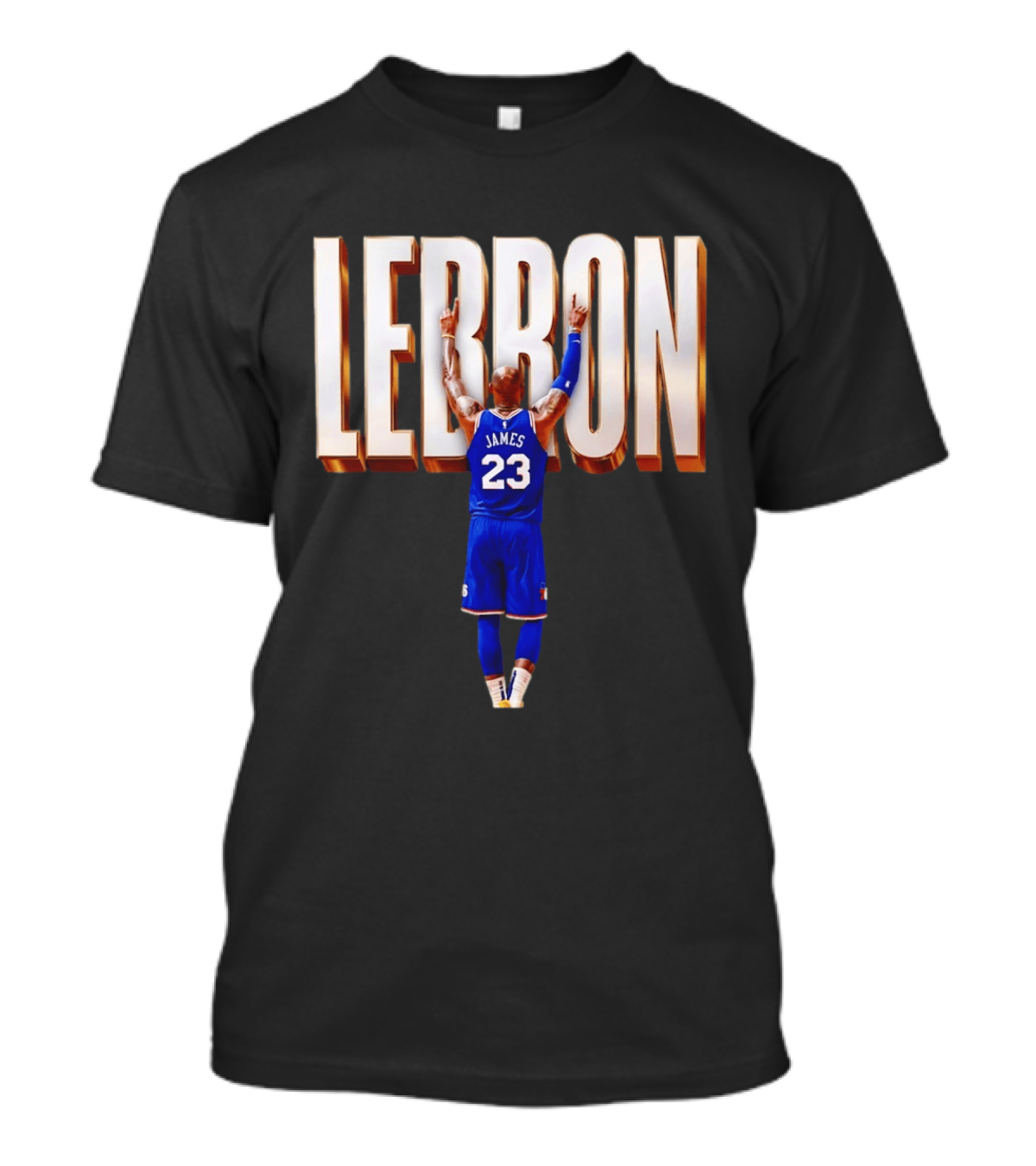 LeBron James 23 Philadelphia 76ers Gold Letter Jersey T-Shirt