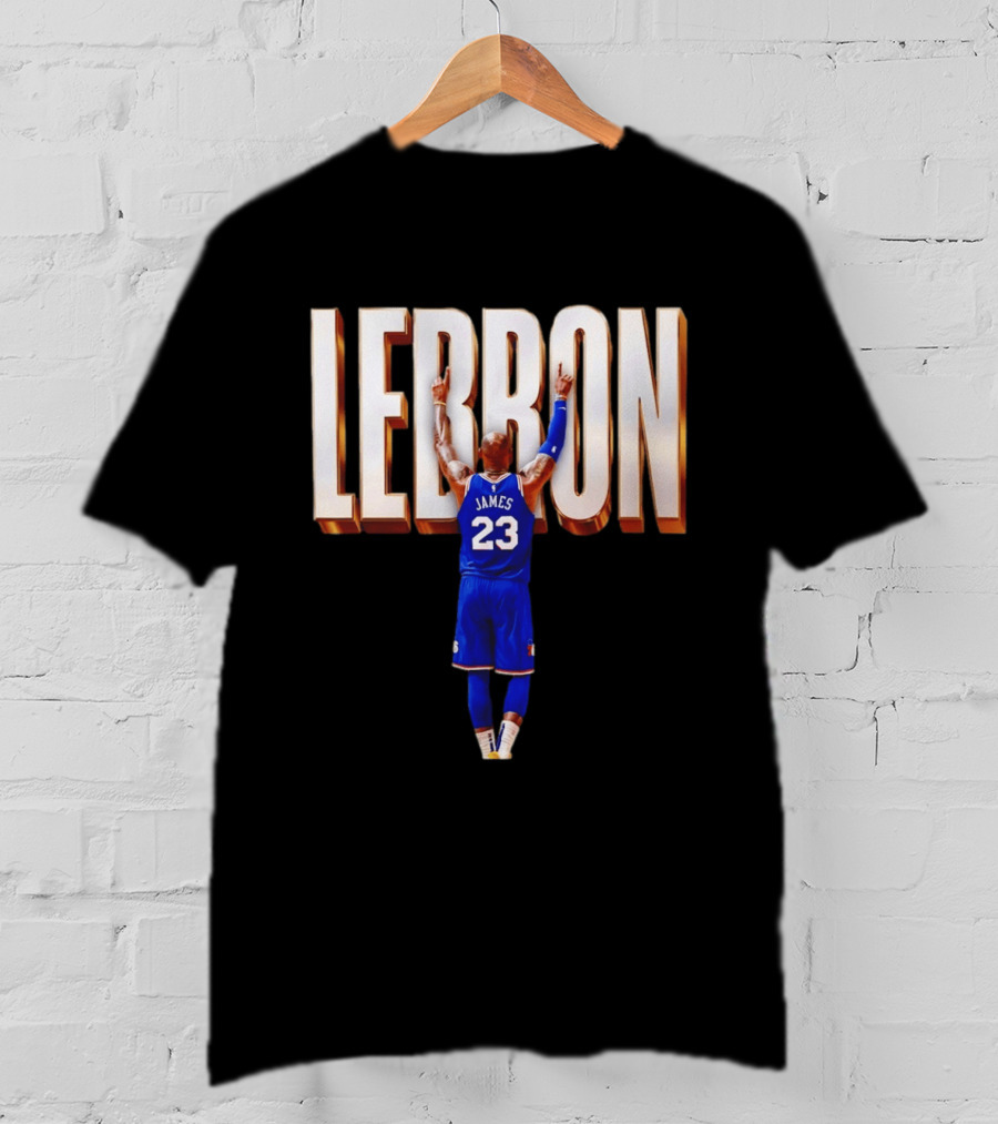 LeBron James 23 Philadelphia 76ers Gold Letter Jersey T-Shirt