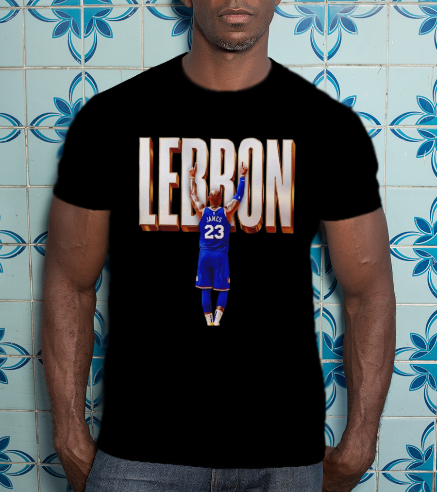 LeBron James 23 Philadelphia 76ers Gold Letter Jersey T-Shirt