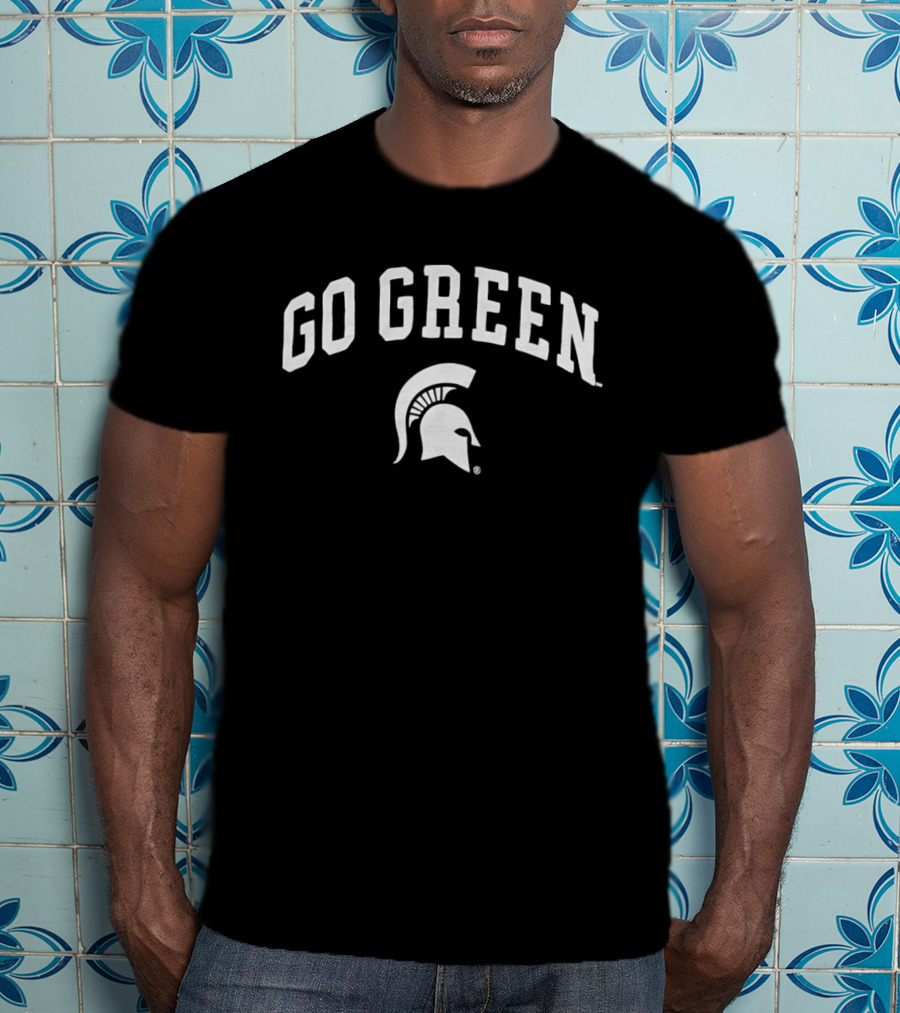 Go Green Michigan State Spartans Helmet T-Shirt