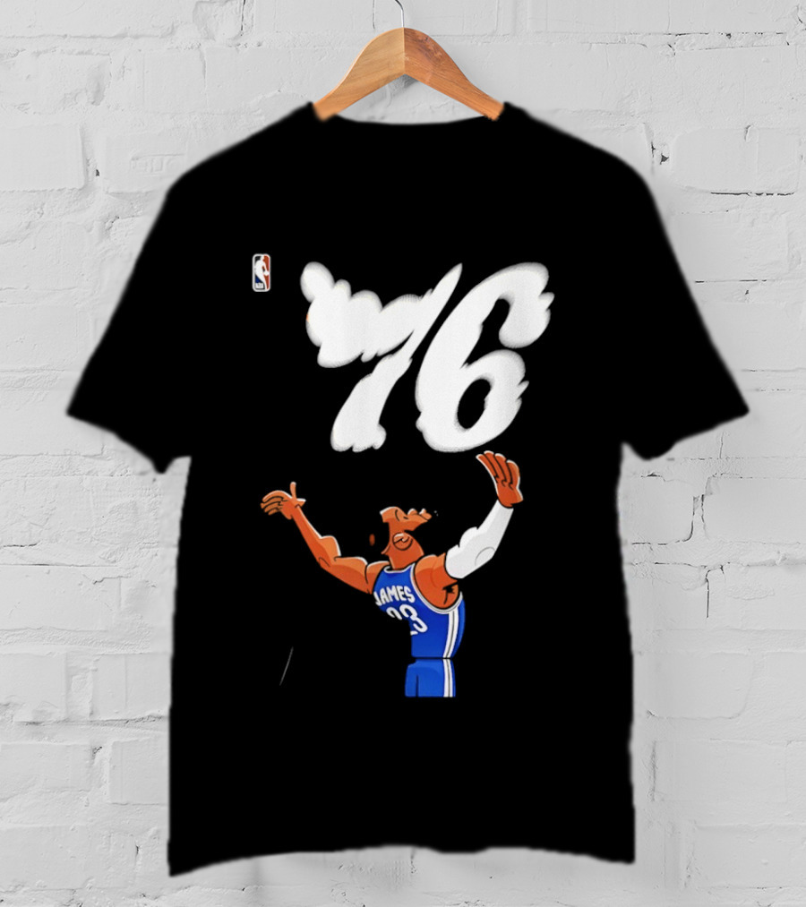 LeBron James 23 Cartoon 76 Philadelphia NBA Jersey Basketball T-Shirt