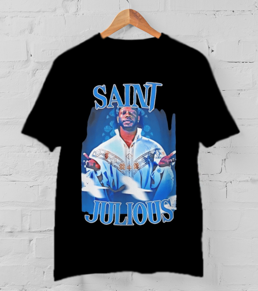 Saint Julios Majestic Icon In White Robe T-Shirt