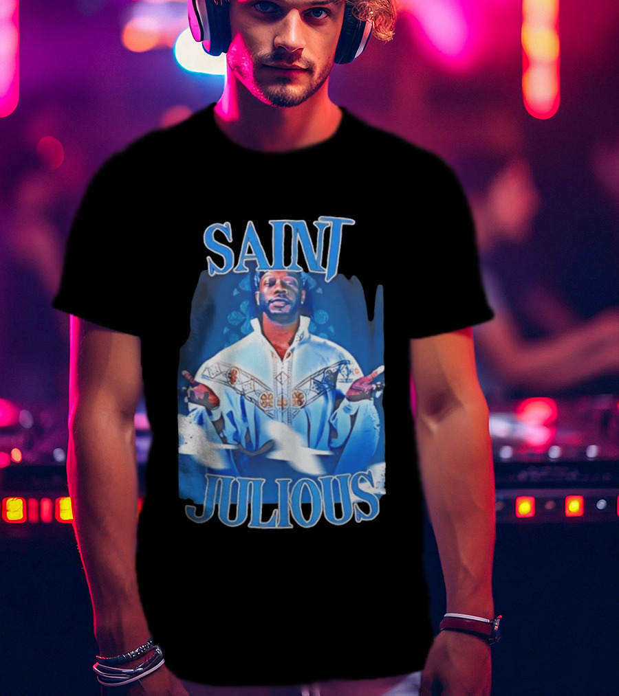 Saint Julios Majestic Icon In White Robe T-Shirt