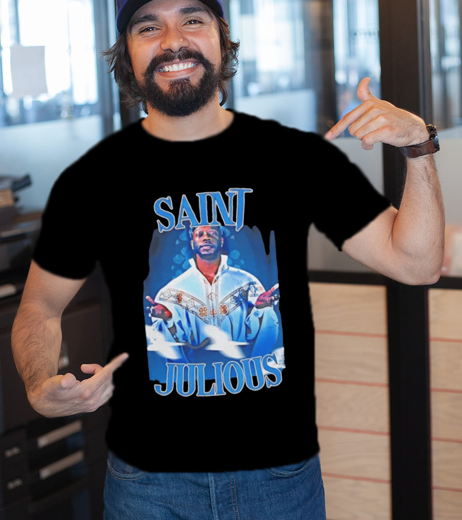 Saint Julios Majestic Icon In White Robe T-Shirt