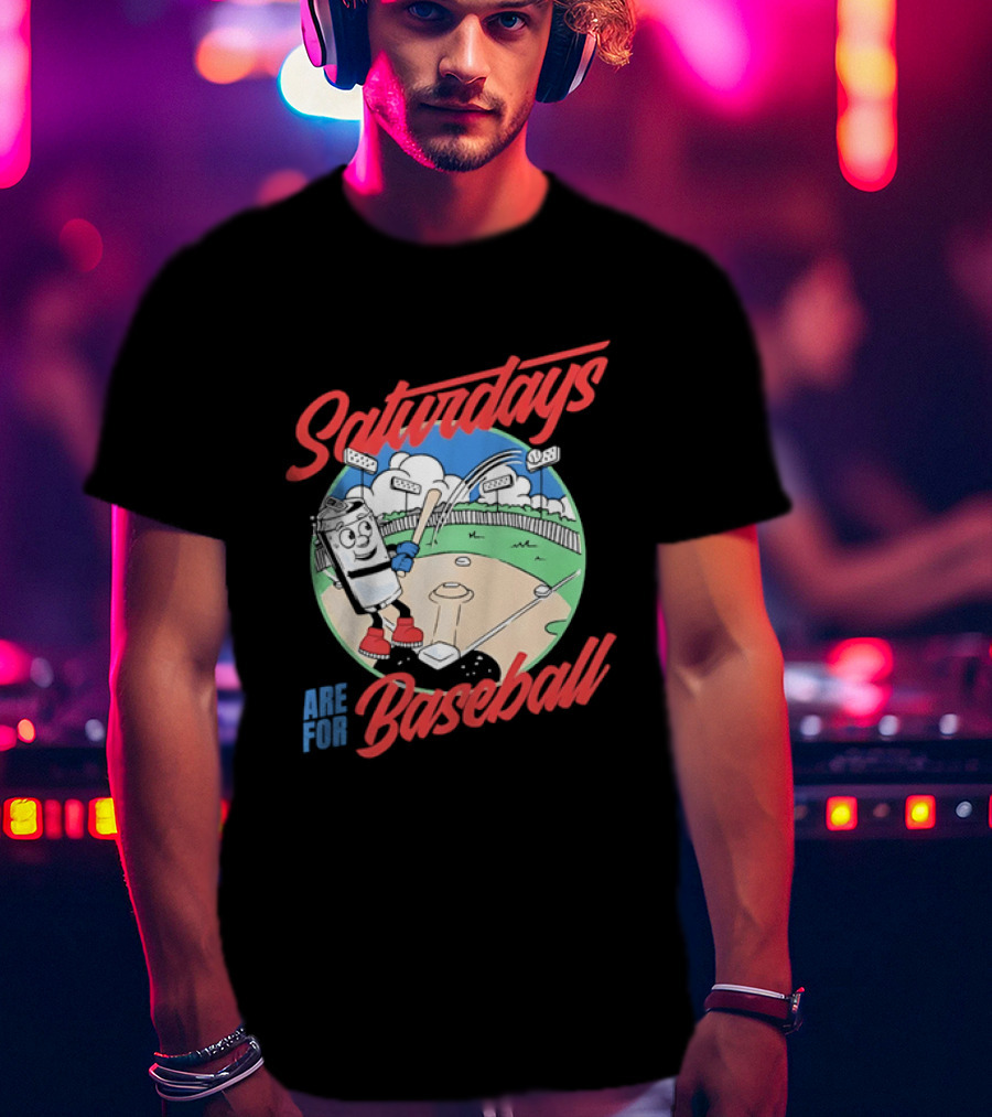 Saturdays Are For Baseball Beer Batter Classic Game Field Fun T-Shirt