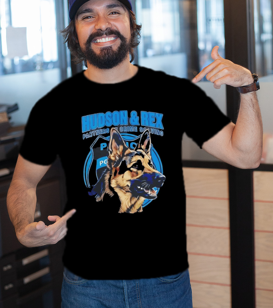 Hudson & Rex German Shepherd Partners In Crime Solving Police T-Shirt