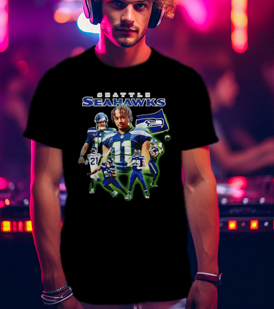 Seattle Seahawks Witherspoon 21 14 11 99 Player Collage T-Shirt