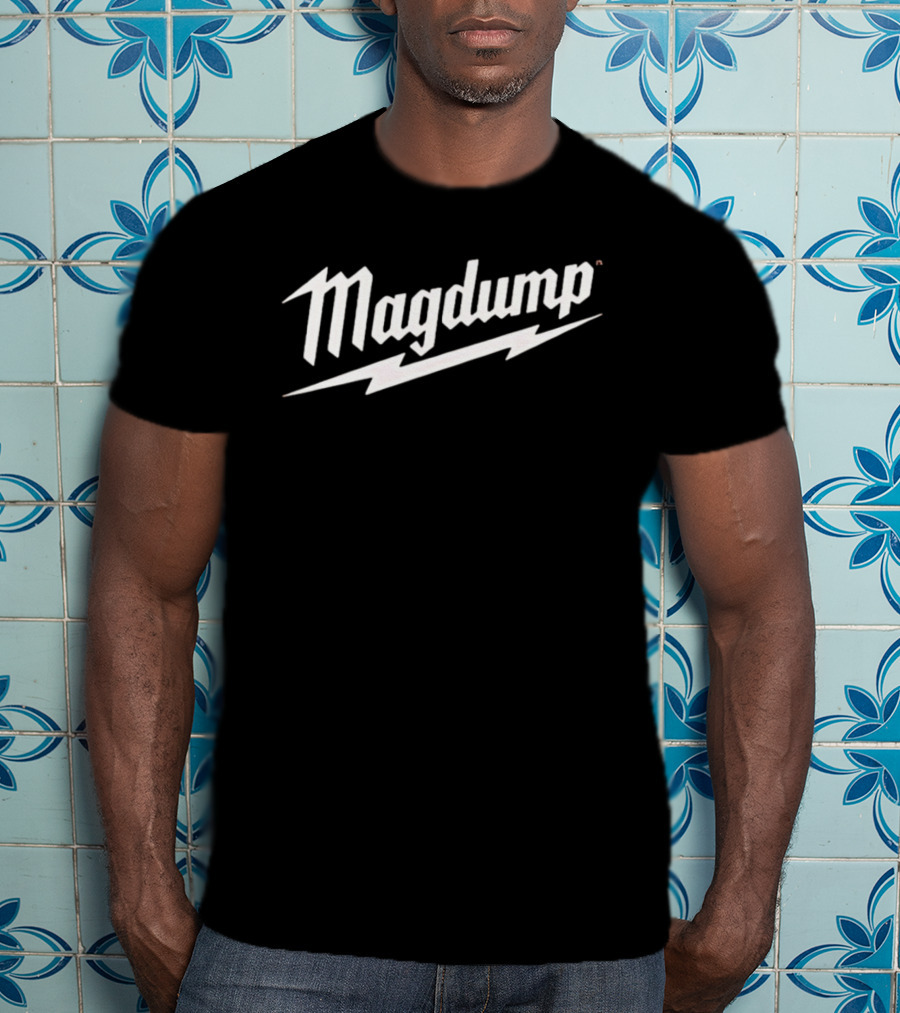 Magdump Shooting Firearms Tactical Gun Culture Lightning Bolt T-Shirt